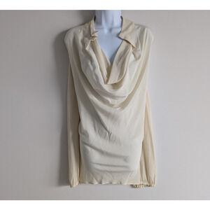 Etro Silk Blouse Womens 44 US 8 Cream Quiet Luxury Old Money Timeless Italy